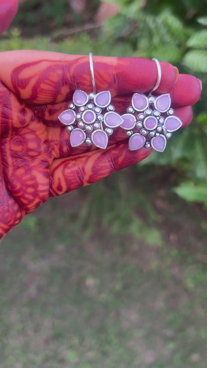 Floral Oxidised Earrings