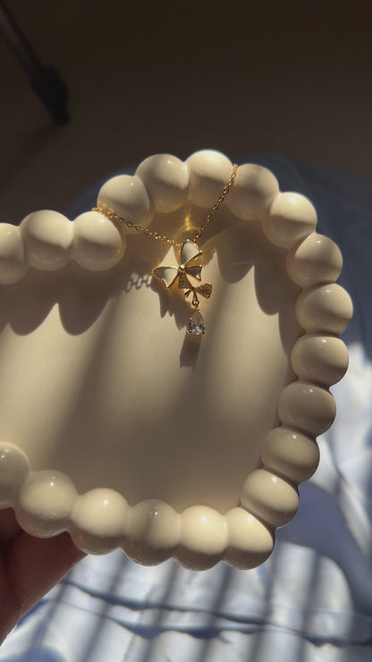 MOP White Bow Pendant