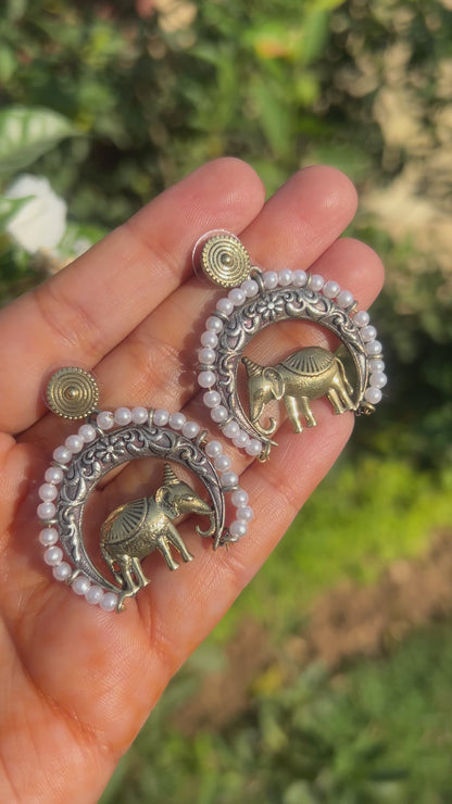 Elephant Fusion Jaipuri Earrings