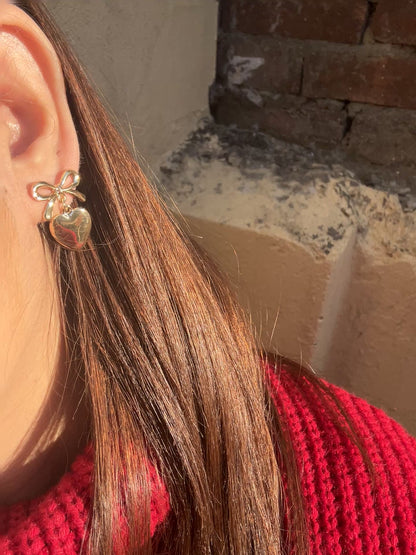 Valentino Heart Golden Earrings