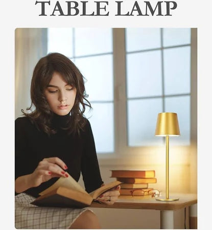 Rechargeable Golden Metal Table Lamp